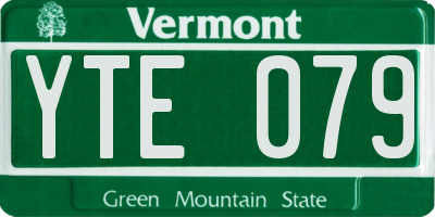VT license plate YTE079