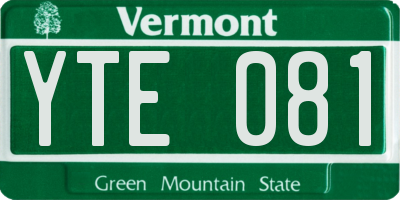 VT license plate YTE081