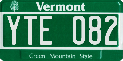 VT license plate YTE082