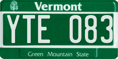 VT license plate YTE083