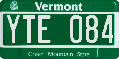 VT license plate YTE084