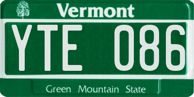 VT license plate YTE086
