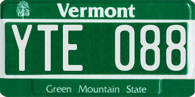 VT license plate YTE088