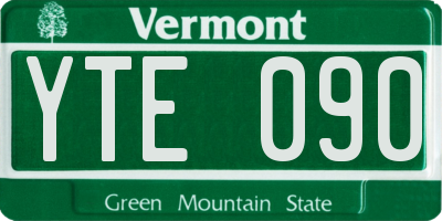 VT license plate YTE090