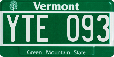 VT license plate YTE093