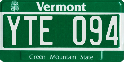 VT license plate YTE094