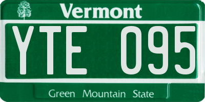VT license plate YTE095