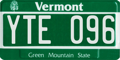 VT license plate YTE096