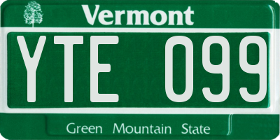 VT license plate YTE099