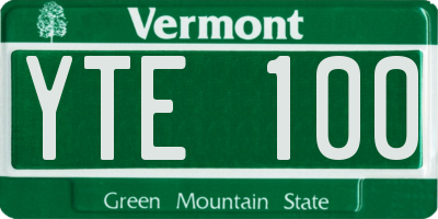 VT license plate YTE100