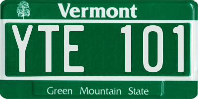 VT license plate YTE101
