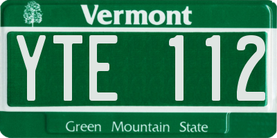 VT license plate YTE112