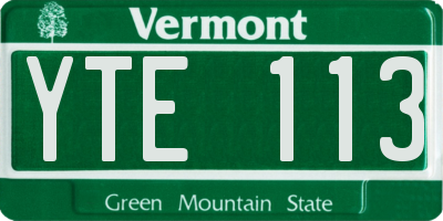 VT license plate YTE113