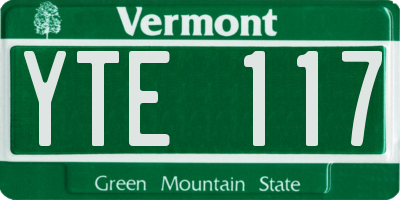VT license plate YTE117