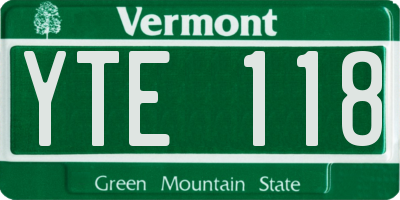 VT license plate YTE118