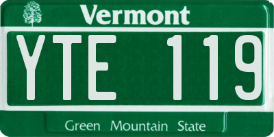 VT license plate YTE119