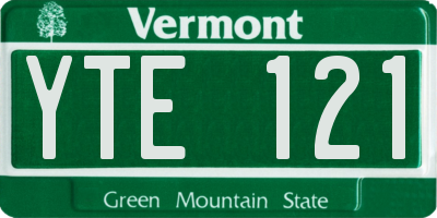 VT license plate YTE121