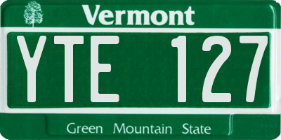 VT license plate YTE127