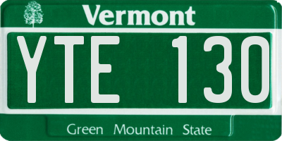 VT license plate YTE130