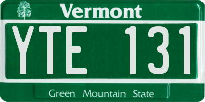 VT license plate YTE131