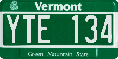 VT license plate YTE134