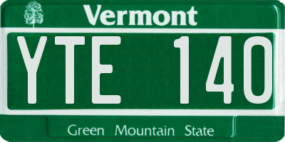 VT license plate YTE140