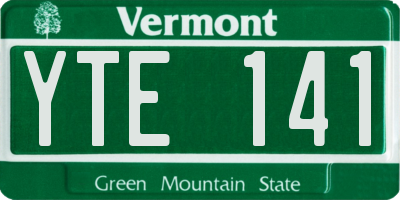 VT license plate YTE141