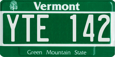 VT license plate YTE142