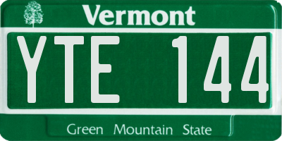VT license plate YTE144