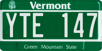 VT license plate YTE147