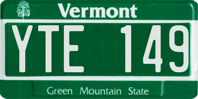VT license plate YTE149