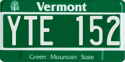 VT license plate YTE152