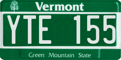 VT license plate YTE155