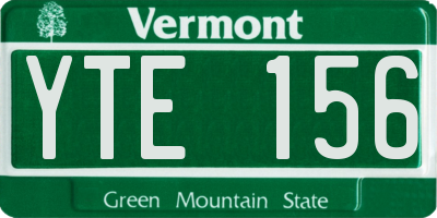 VT license plate YTE156