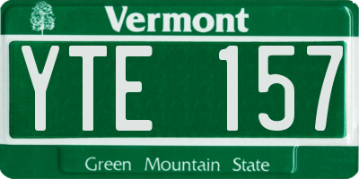 VT license plate YTE157