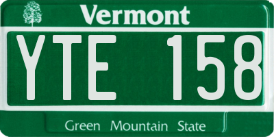 VT license plate YTE158