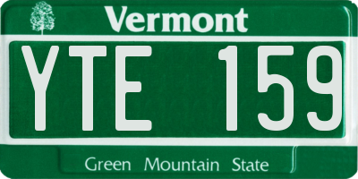 VT license plate YTE159