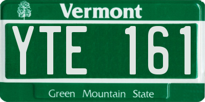 VT license plate YTE161