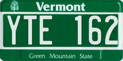 VT license plate YTE162