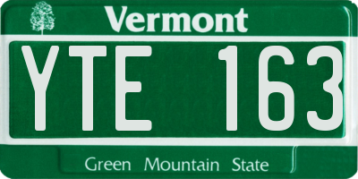 VT license plate YTE163