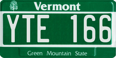 VT license plate YTE166
