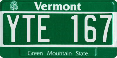 VT license plate YTE167
