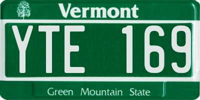 VT license plate YTE169