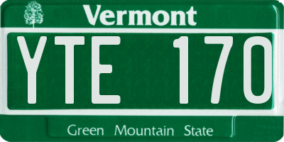 VT license plate YTE170