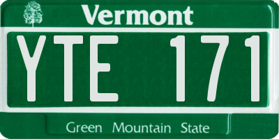 VT license plate YTE171