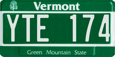 VT license plate YTE174