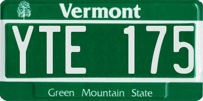 VT license plate YTE175