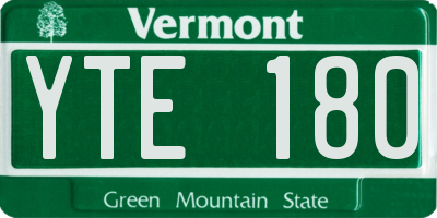 VT license plate YTE180
