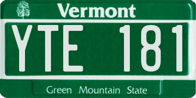 VT license plate YTE181