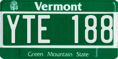 VT license plate YTE188